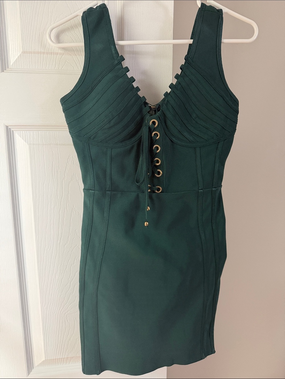 Lace-Up Bodycon Mini Dress